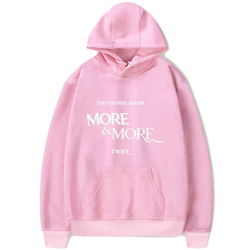 Kpop merch hoodie featuring TWICE album design.