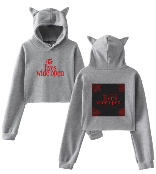 Twice Eyes Wide Open Cropped Hoodie #3