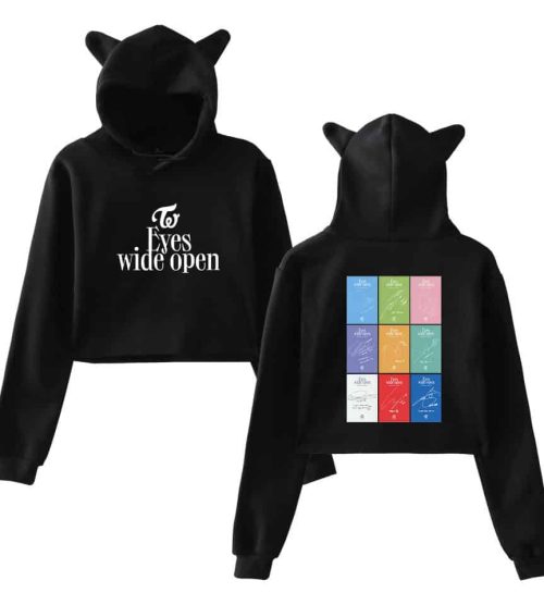 Twice Eyes Wide Open Cropped Hoodie #4