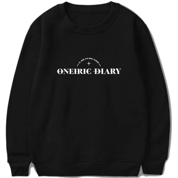 ONEIRIC DIARY black sweatshirt with minimal design and text.