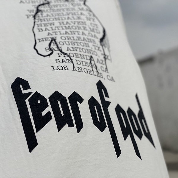 Kpop merch in black lettering with a map of California on a white background.