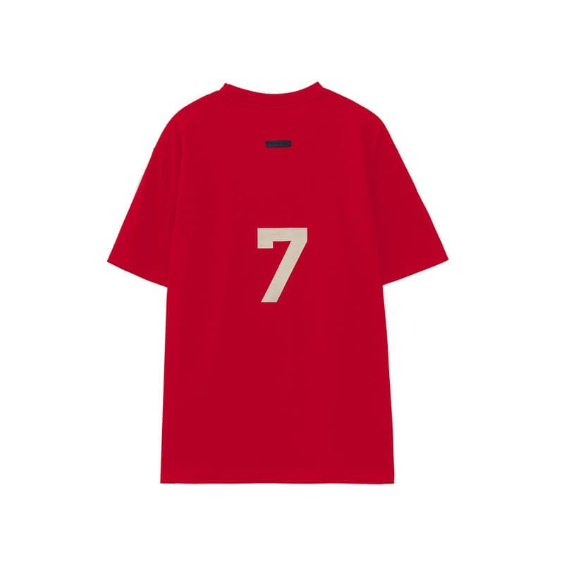 Red K-pop fan jersey with the number 7 printed on front, perfect for K-pop merch fans and concerts. Lightweight and stylish, ideal for showing support for your favorite group or idol.