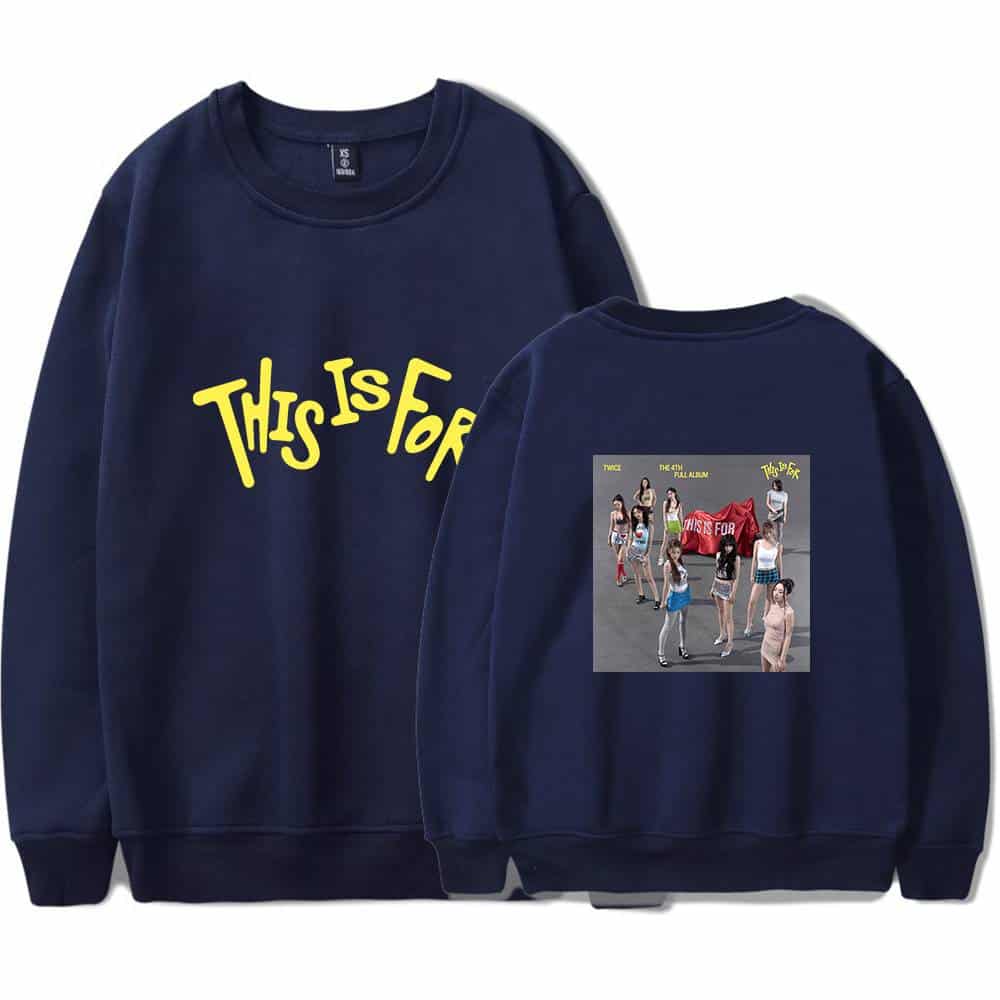 This is for twice kpop merch sweatshirt with album cover print.